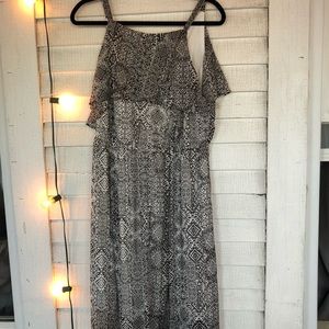 Torrid Black and White Maxi Dress with Flounce Top